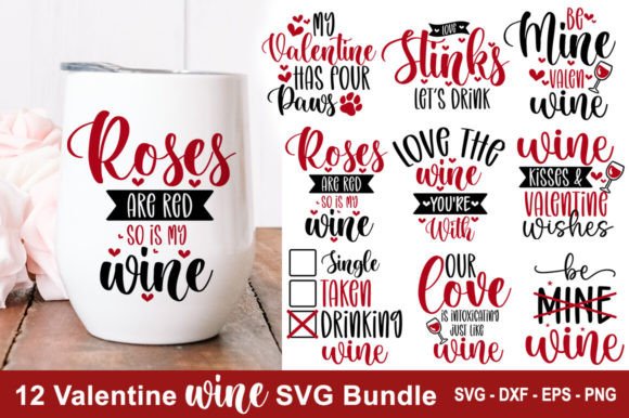 Download Valentine Wine SVG Bundle - Wine svg Collection