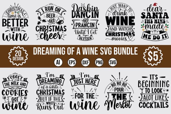 Download Christmas Wine SVG Bundle Designs Vol.2 - Wine svg Collection