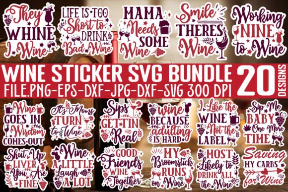 Download Wine Sticker SVG Bundle,Wine SVG Cut Fil - Wine svg Collection