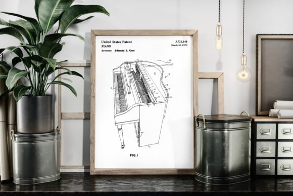 Download Piano 1973 Vintage Patent Art Poster - Vintage Collection