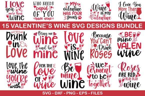 Download Valentine's Day Wine SVG Bundle - Wine svg Collection