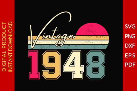 Download Vintage Classic Born in 1948 Birthday - Vintage Collection