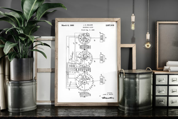 Download Calendar Clock 1960 Vintage Patent Art - Vintage Collection