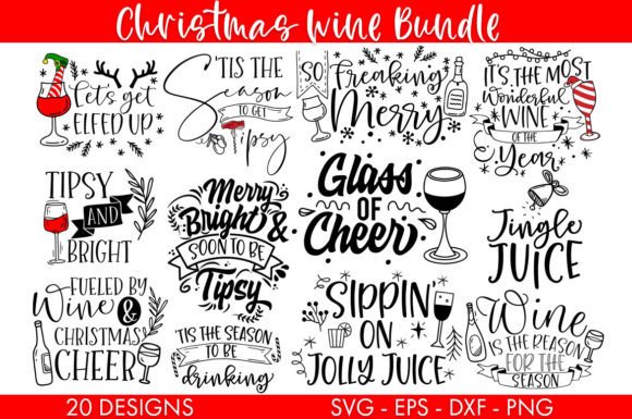 Download Christmas Wine SVG Bundle - Wine svg Collection