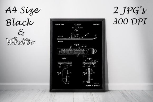 Download Snowboard Vintage Patent Art Drawing - Vintage Collection