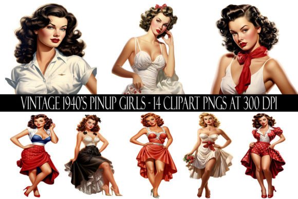 Download Vintage 1940's Pinup Girl Clipart - Vintage Collection